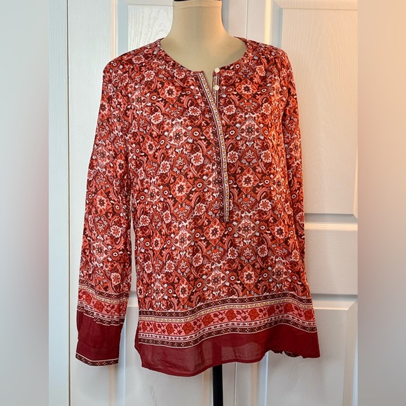 Ann Taylor Loft Tops - ANN TAYLOR LOFT Sz L The Softened Shirt Scarlet Bouquet
Softened Shirt Sheer